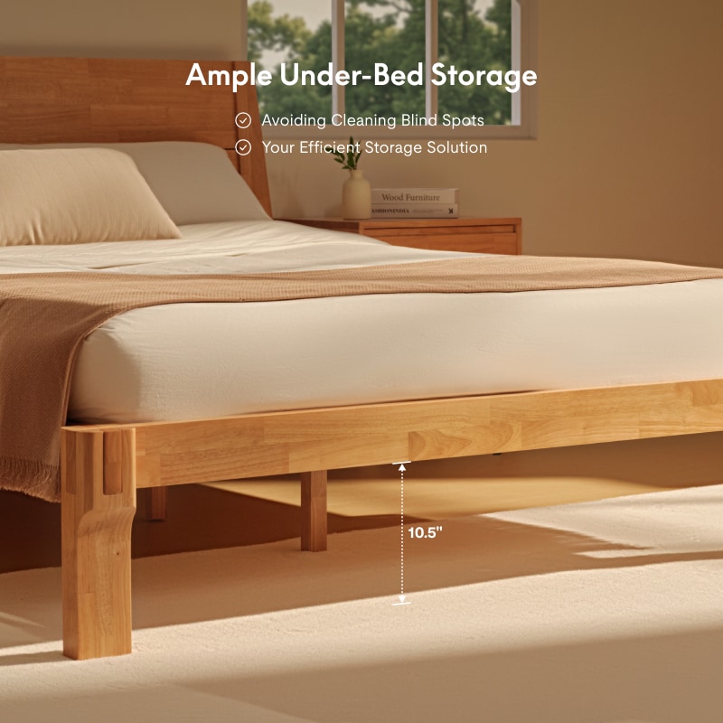 FlexiSpot Kana Japanese Joinery Bed with Headboard| Simple Design